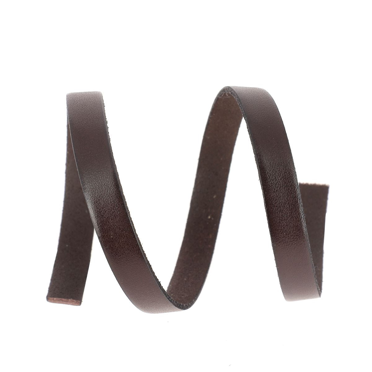 Lacet en cuir plat 10mm tranché noir, 10 cm de longueur, pour chaussures, fabriqué par Autres.