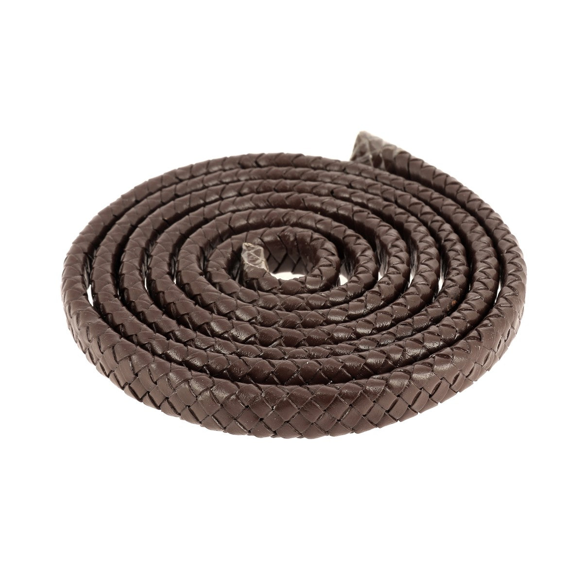 Lacet en cuir tressé pigmenté Régaliz, 12x6mm, pour chaussures, de couleur marron, avec finition fine et tressage élégant.