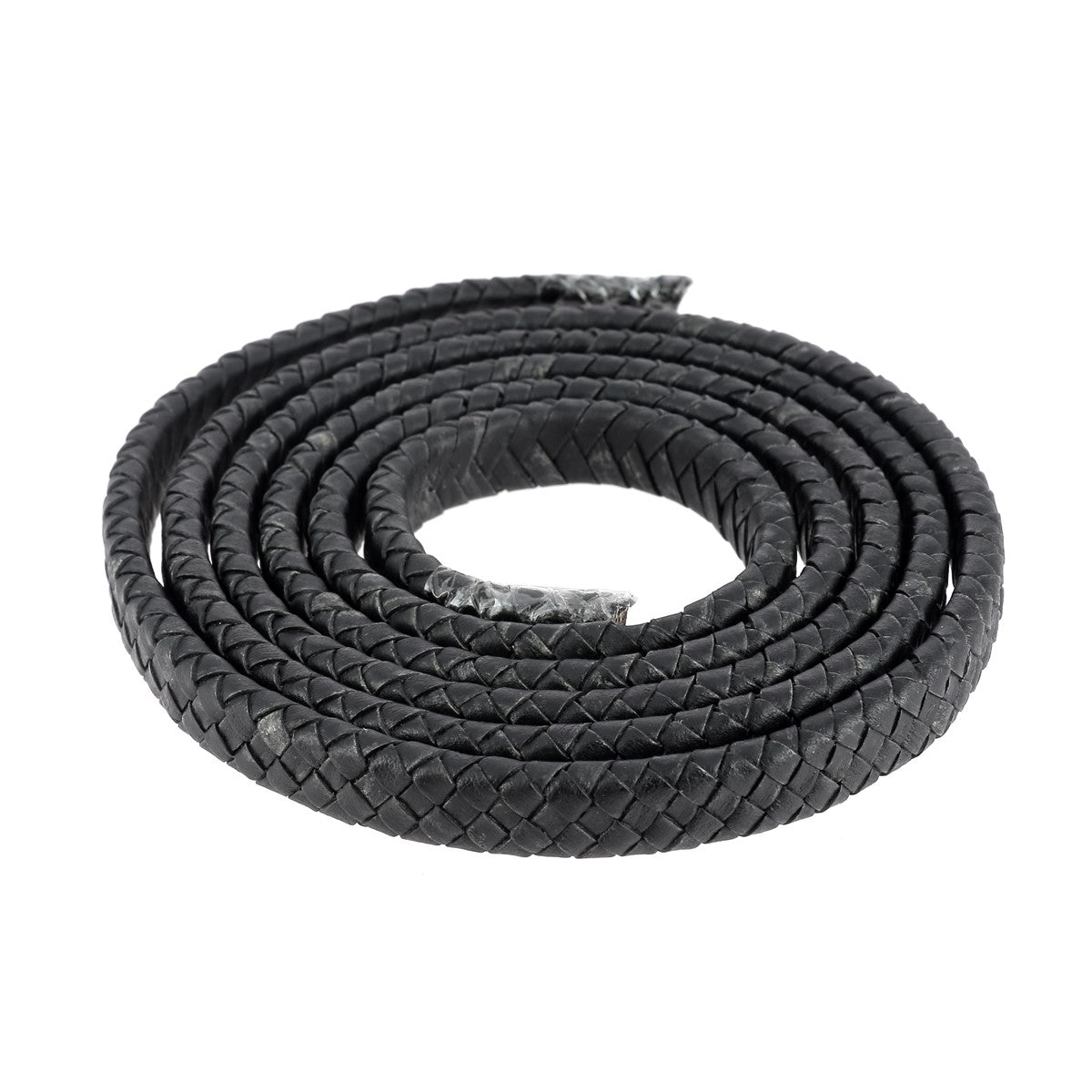 Lacet en cuir teinté Plat tressé - 12x6mm