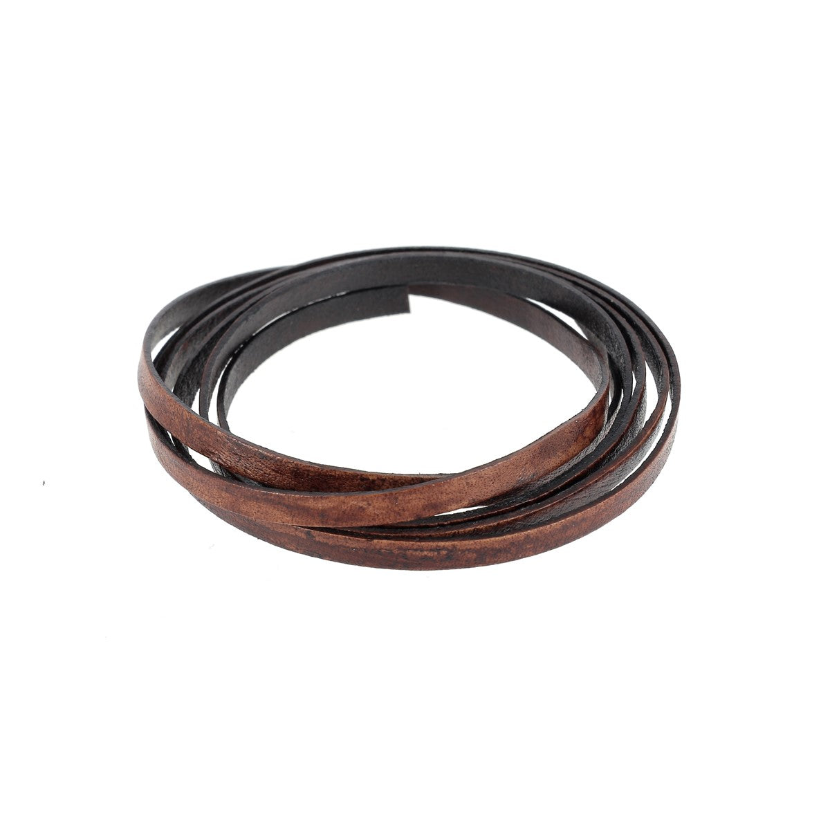 Lacet en cuir teinté délavé plat de 4mm par Deco Cuir, pour chaussures élégantes et modernes, visible en image.