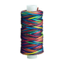 Bobine de 23m de fil de nylon tressé et ciré multicolore, idéal pour la mercerie et la couture.