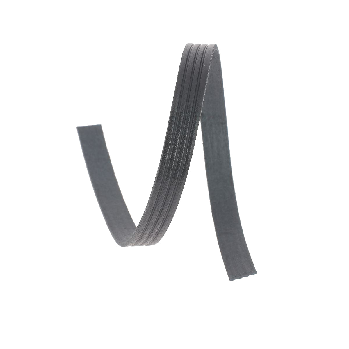 Lacet en cuir plat effet 4 bandes de 10 mm, noir, pour chaussures, par la marque Autres, visible en détail.