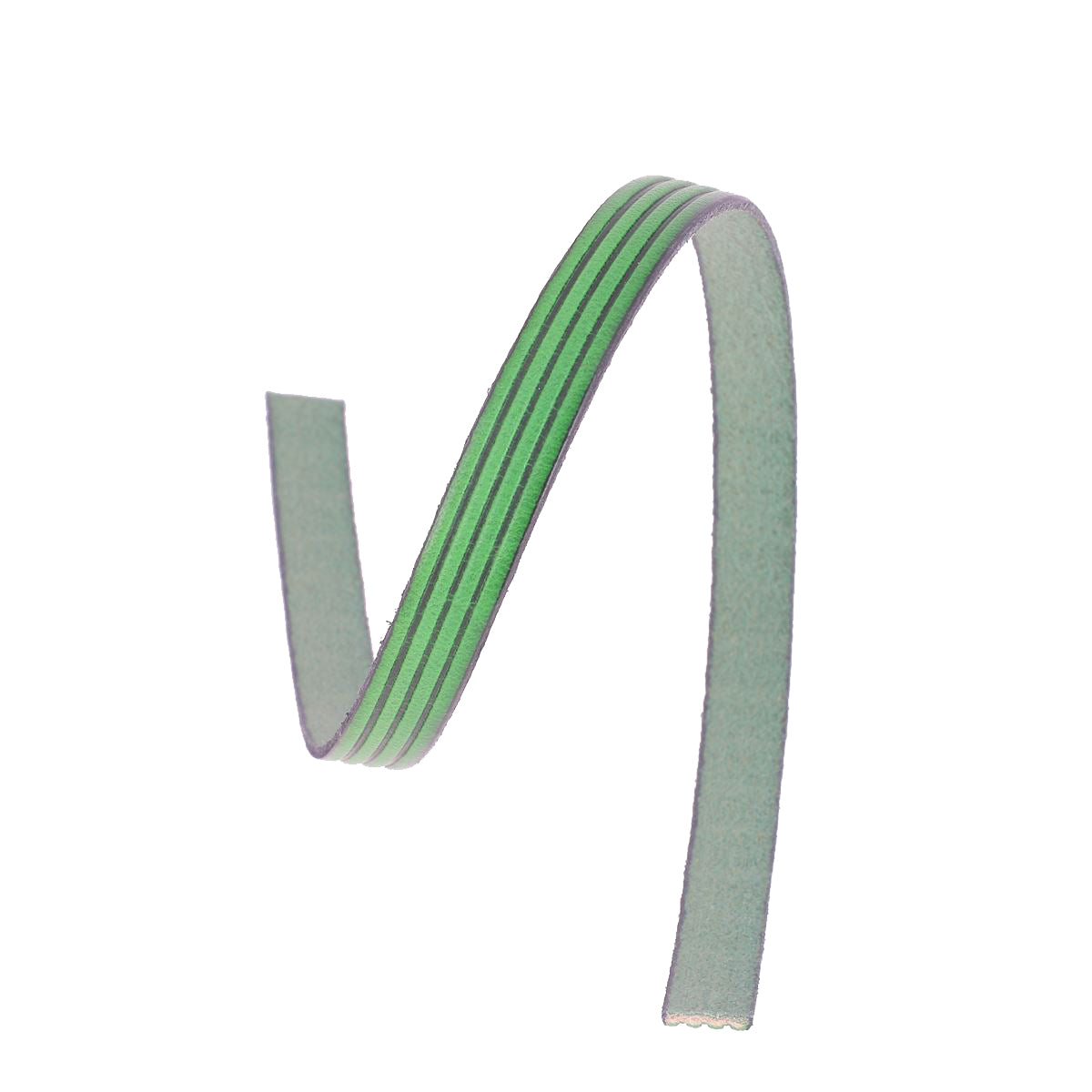 Lacets en cuir plat effet 4 bandes de 10mm de couleur verte, pour chaussures, par Autres.
