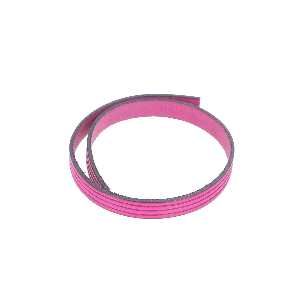 Lacets en cuir plat effet 4 bandes de 10mm, couleur fuchsia, pour chaussures, marque Autres, longueur 10cm.