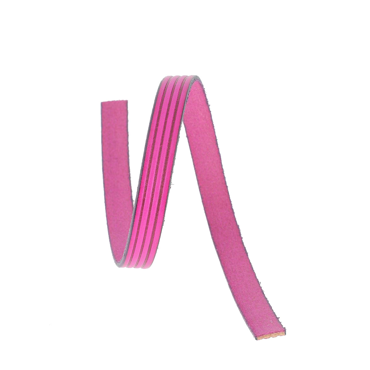 Lacet en cuir plat effet 4 bandes de 10mm de couleur fuchsia, pour chaussures, marque Autres.