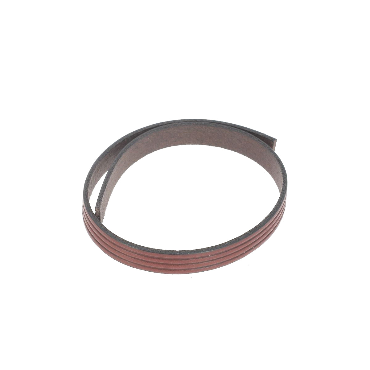 Lacet en cuir plat effet 4 bandes de 10mm couleur cognac pour chaussures, par Autres.