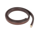 Lacet en cuir Régaliz teinté cognac, 10 cm, 10x4,5 mm, pour chaussures en cuir, visible en détail.