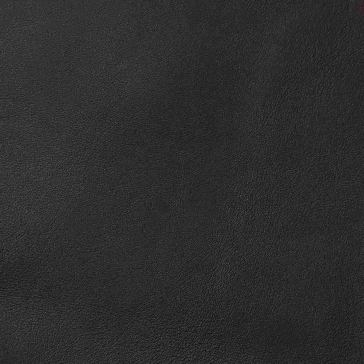 Morceau de cuir de veau lisse noir de haute qualité, idéal pour la maroquinerie et la couture.
