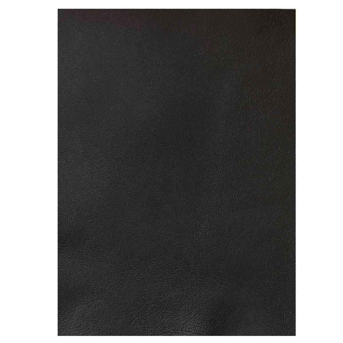 Morceau de cuir de veau lisse noir, de haute qualité, pour la confection de produits en cuir.