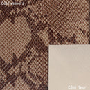Peau de cuir de chèvre velours imitation reptile marron, texture douce et élégante, pour projets de maroquinerie ou décoration.