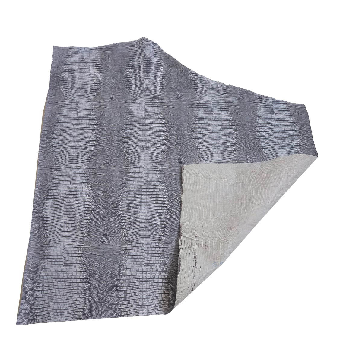 Peau de cuir de veau imitation serpent - BLEU GRIS L26
