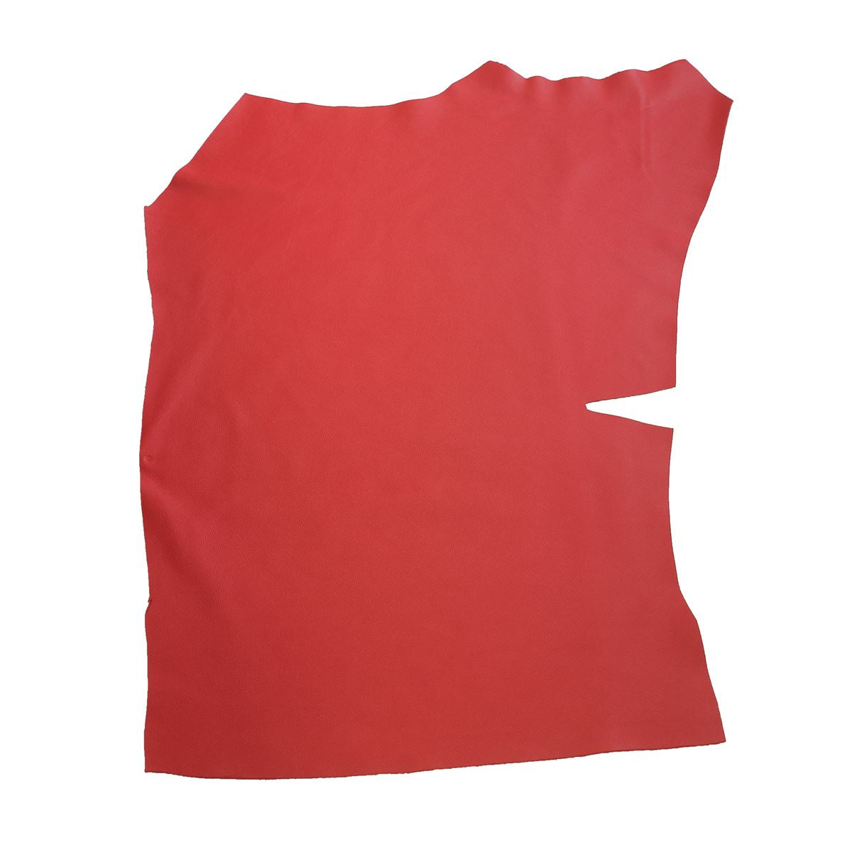 Peau de cuir de vachette grainé rouge M27, matériau souple et durable pour maroquinerie ou couture, vue détaillée.