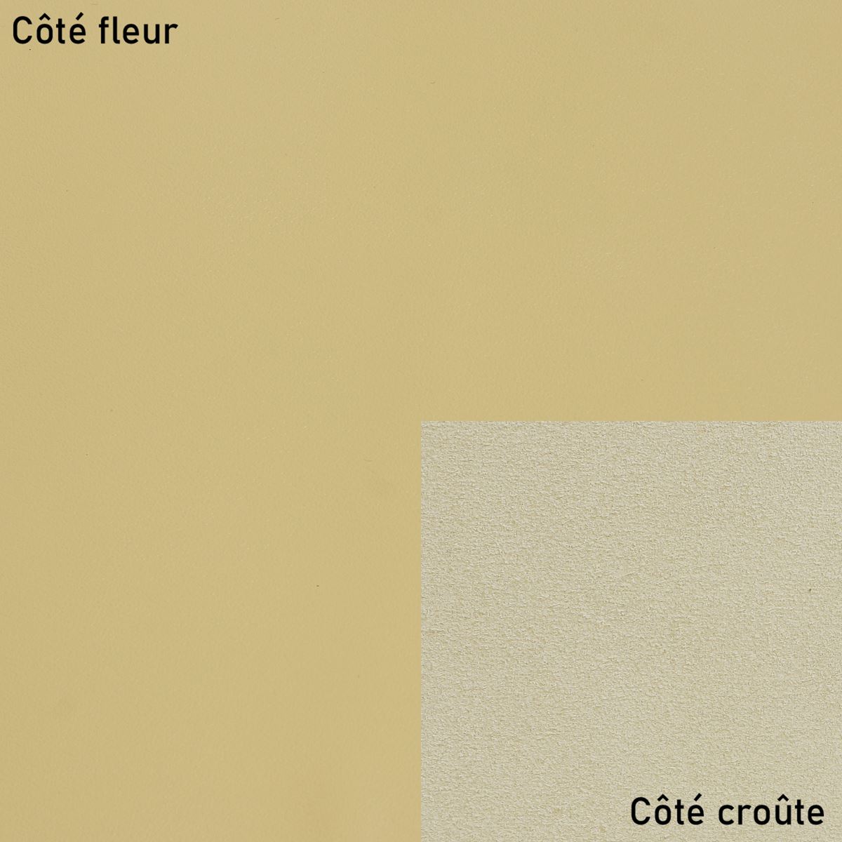 Morceau de cuir de vachette VENUS SABLE M41, texture souple et naturelle, utilisé pour la maroquinerie et la fabrication artisanale.