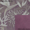 Croûte de cuir de veau en velours oiseaux du paradis violet, texture douce et élégante, pour projets de maroquinerie ou décoration.