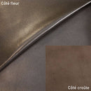 Peau de cuir de chèvre nappa couleur chocolat bronze, texture douce et souple, fabriquée par Autres.