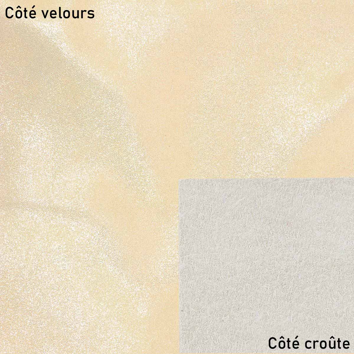 Découpe pour bourse en croute de cuir velours OR P37, pièce de cuir souple et décorative pour création artisanale.