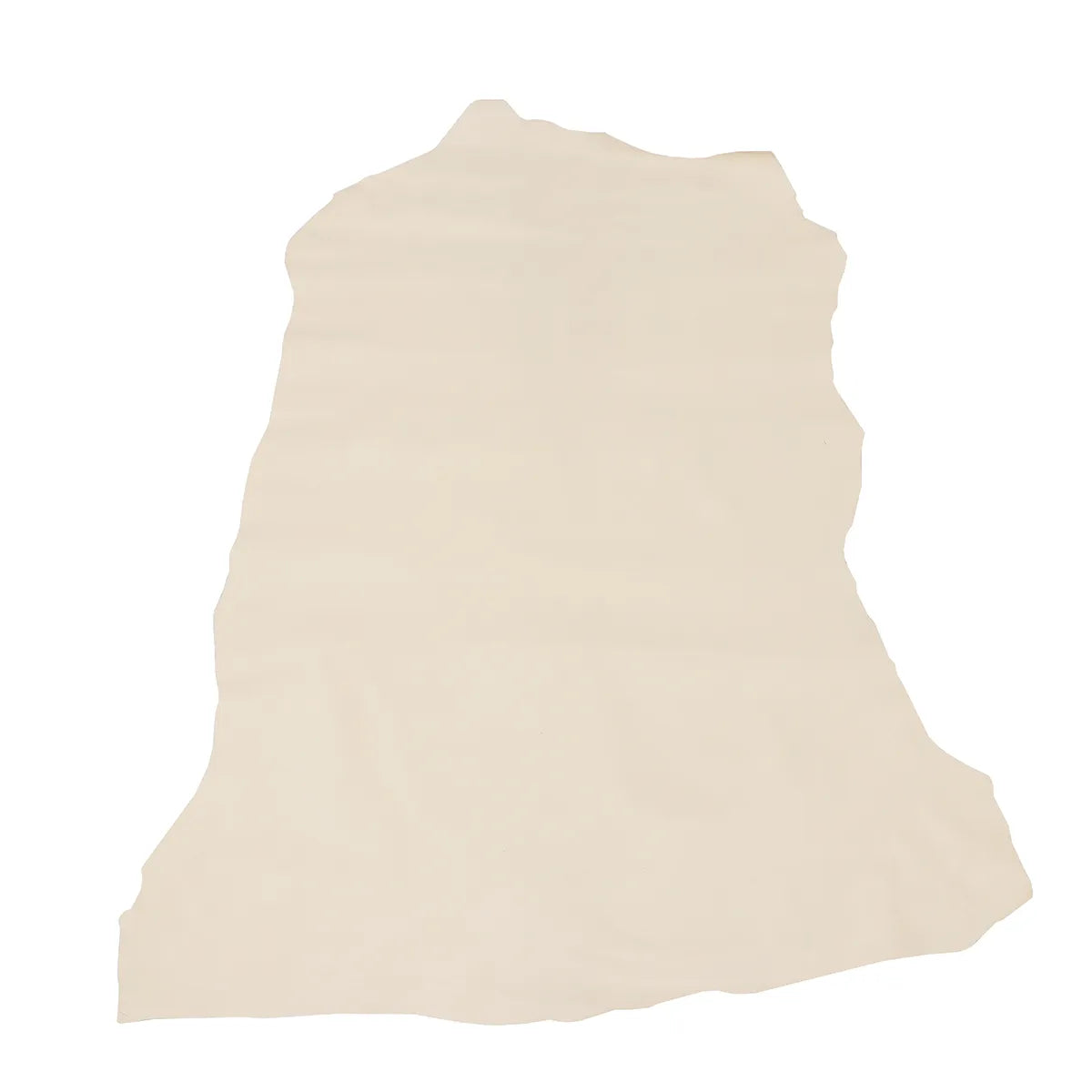 Peau de cuir de veau lisse crème, naturelle et élégante, pour couture ou maroquinerie, sans logo ou marque visible.