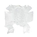 Peau de cuir de crapaud blanc et argent, authentique, pour créations artisanales, vue de face avec texture visible.