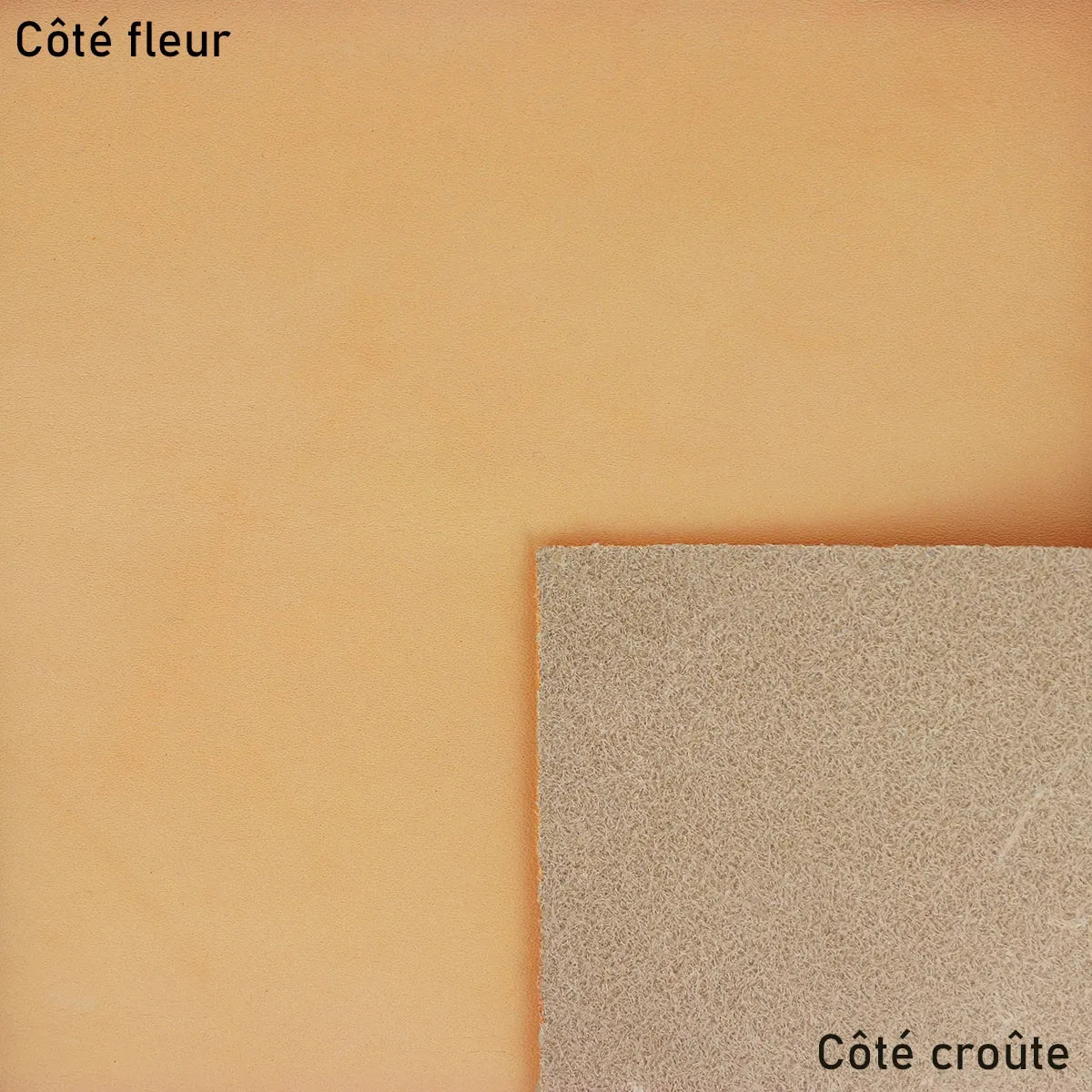 Cuir de croupon lisse tannage végétal - Naturel Q46 - Deco cuir