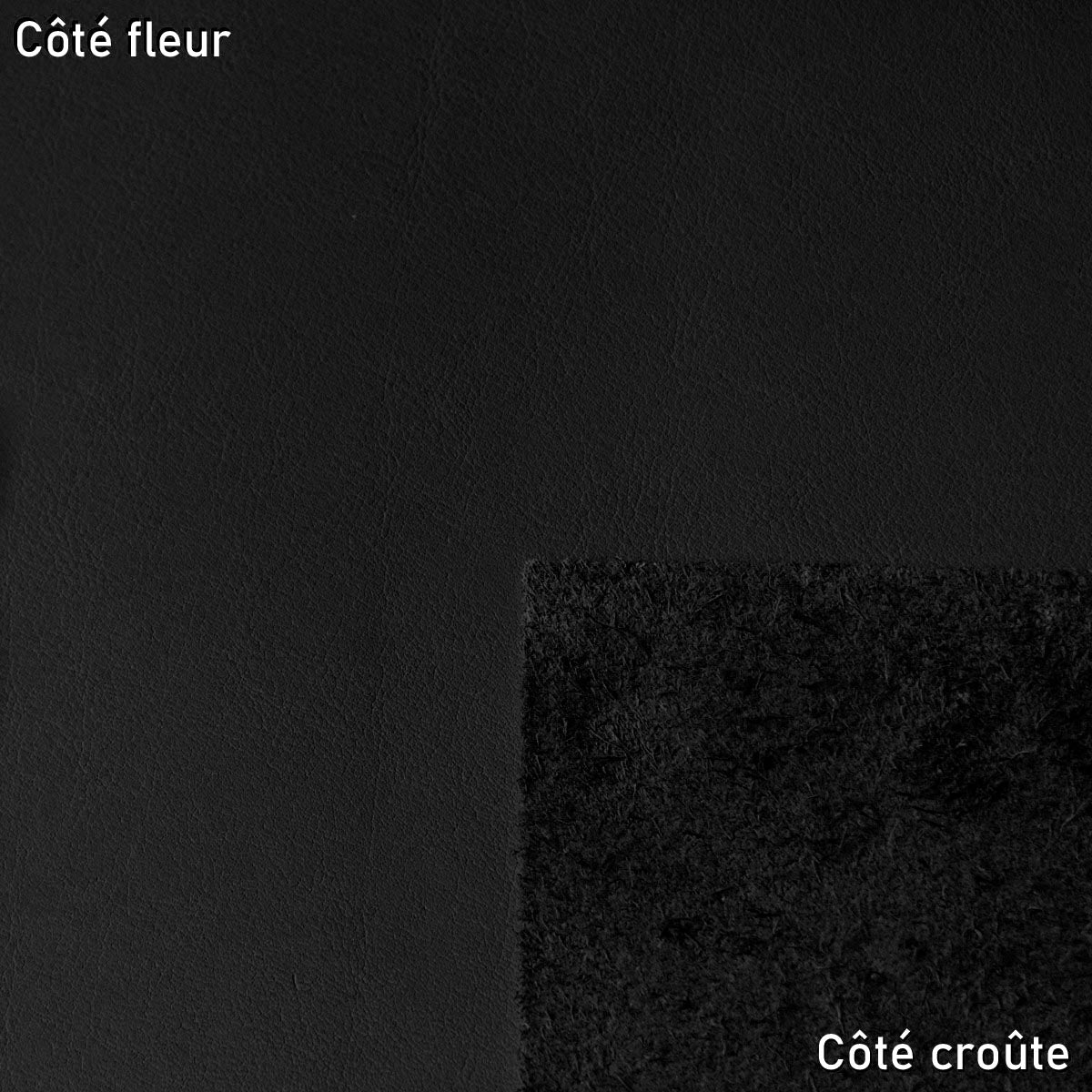Morceau de cuir de vachette noir SUAVE de la marque Autres, texture lisse et souple, idéal pour la maroquinerie.