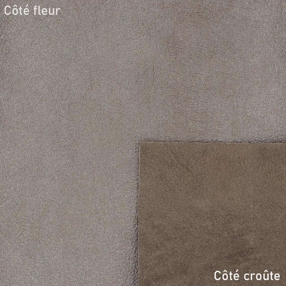 Cuir de chèvre fantaisie - Taupe pailleté Q83 - Deco cuir