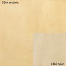 Peau de cuir de chèvre velours beige R66, texture croûte de cuir, visible détail de surface et finition douce.