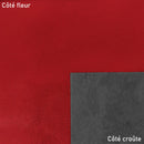 Peau de cuir d'agneau rouge métallisé brillant, texture lisse, pour projets de maroquinerie et couture.