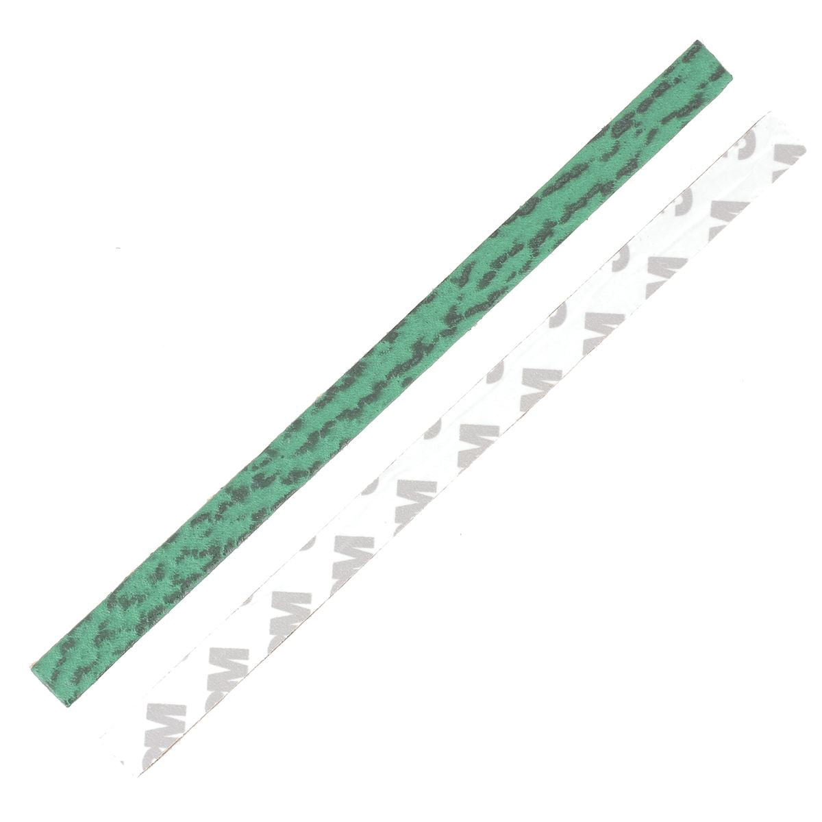 Morceau de cuir de requin autocollant vert pour manchette, de la marque Deco Cuir, visible avec texture et surface brillante.