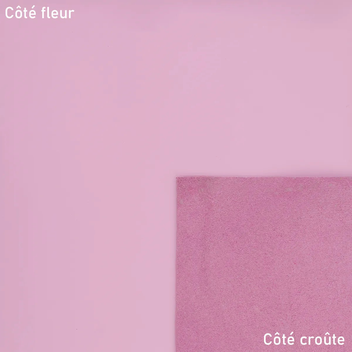 Peau de cuir de vachette effet gommé en rose, pour artisanat ou maroquinerie, de marque Autres.
