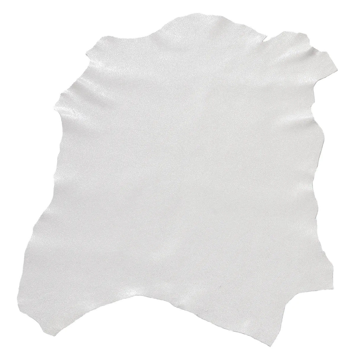 Peau de cuir de chèvre velours fantaisie avec imprimé grain galuchat blanc argenté, format élégant.