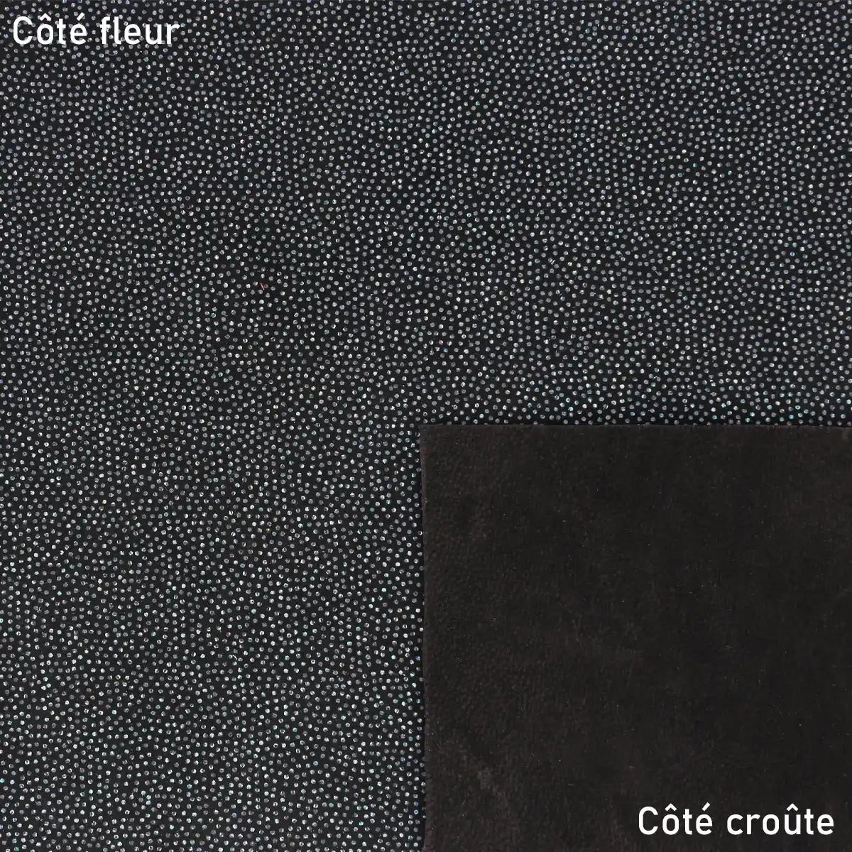 Peau de cuir bleu nuit scintillant pour créations lumineuses