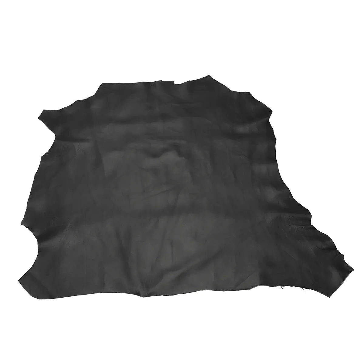 Peau de cuir d'agneau nappa noire de haute qualité, entièrement visible, pour projets de maroquinerie ou couture.