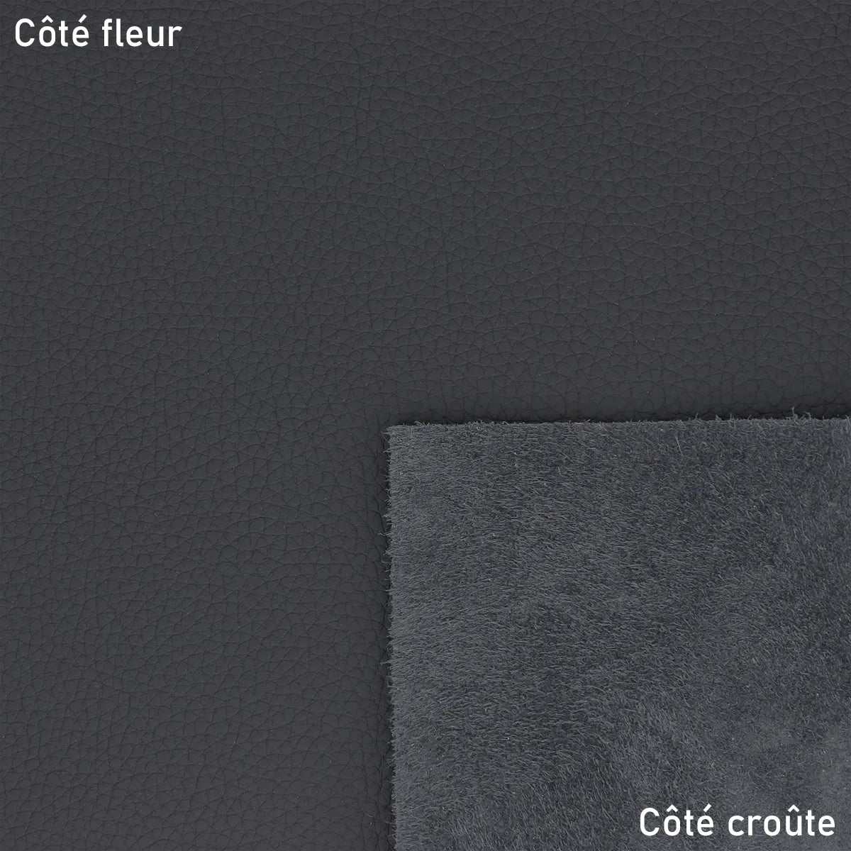 Peau de cuir de vachette Playa bleu foncé mat, cuir grainé pour réaliser des sacs, pochettes, accessoires, décoration... 