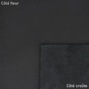Peau de cuir de vachette Playa noir très mat, texture grainée, pour projets de maroquinerie ou couture.