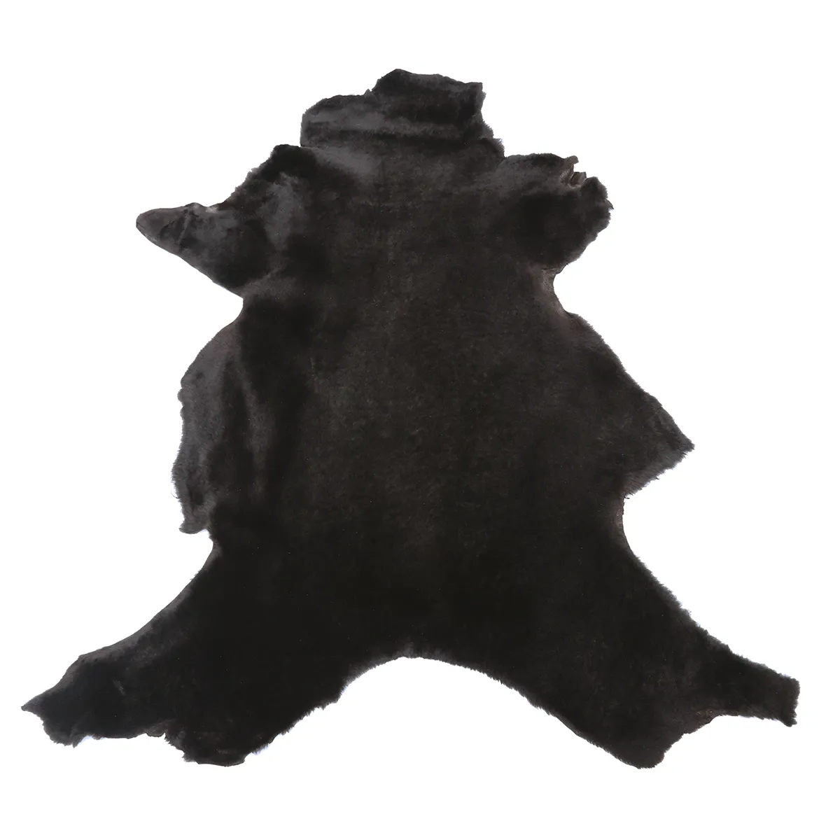 Peau de mouton lainé lisse marron foncé, cuir, avec dos en velours, pour usage décoratif ou en cuir naturel.