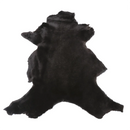 Peau de mouton lainé lisse marron foncé, cuir, avec dos en velours, pour usage décoratif ou en cuir naturel.
