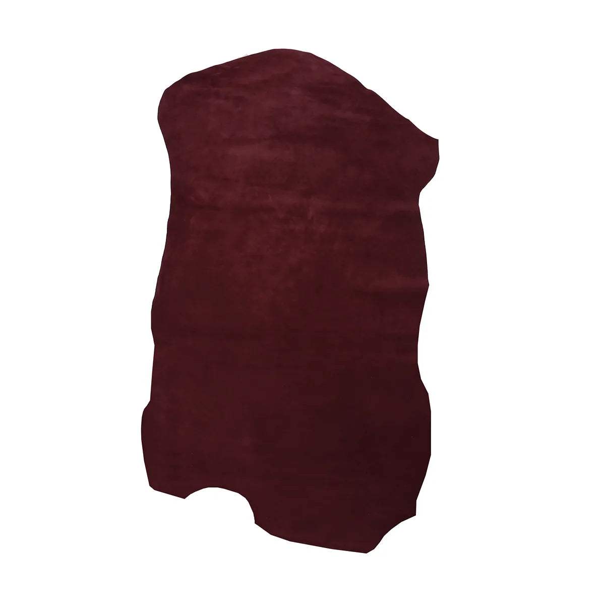 Peau de cuir de veau velours Bordeaux T92, texture douce et souple, vue de face sur la croûte de cuir.