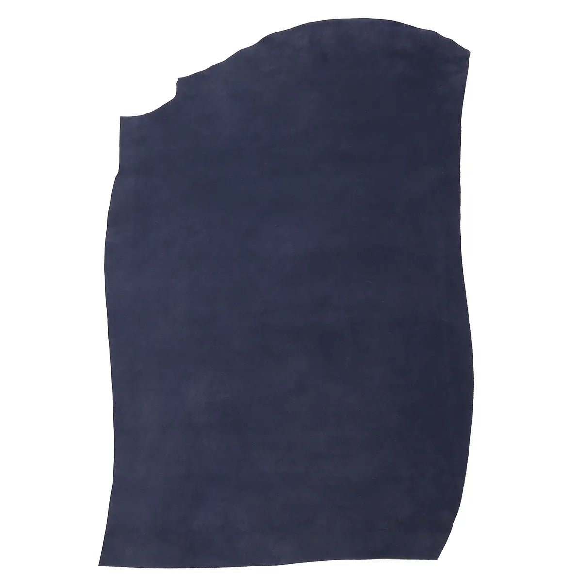 Peau de cuir de veau velours bleu foncé, texture de croûte de cuir, authentique et douce, pour projets de maroquinerie ou décoration.