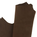Peau de cuir de chèvre velours marron Autres, texture douce et souple, pour réalisation de maroquinerie ou accessoires.