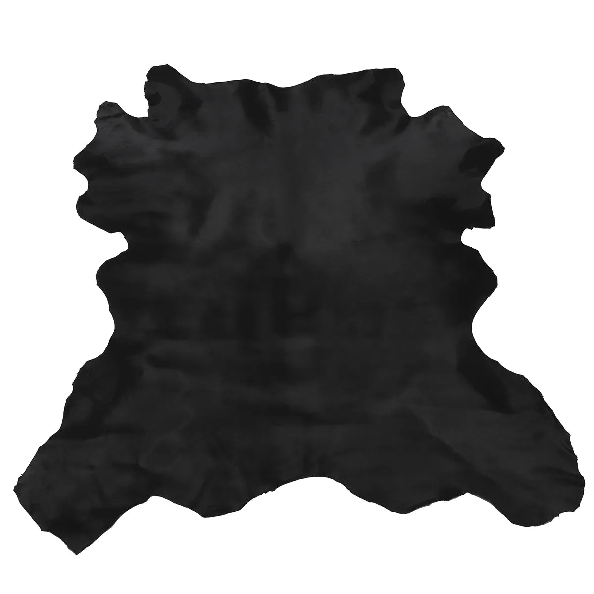 Peau entière de cuir de veau à poils couleur noir. Cuir à poils pour la fabrication de pochette, chaussure, coussins...