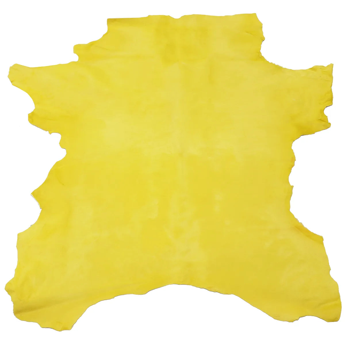 Peau de cuir de veau à poils couleur jaune vif. 