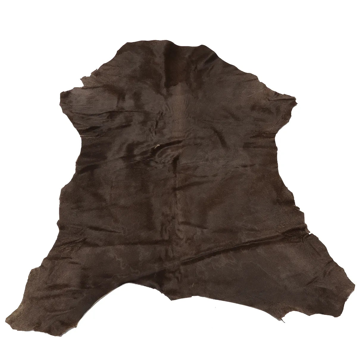 Peau entière de cuir de veau à poils marron bringé. Cuir de 2ème choix, prix réduit pour conception de test, prototypes, petits projets...