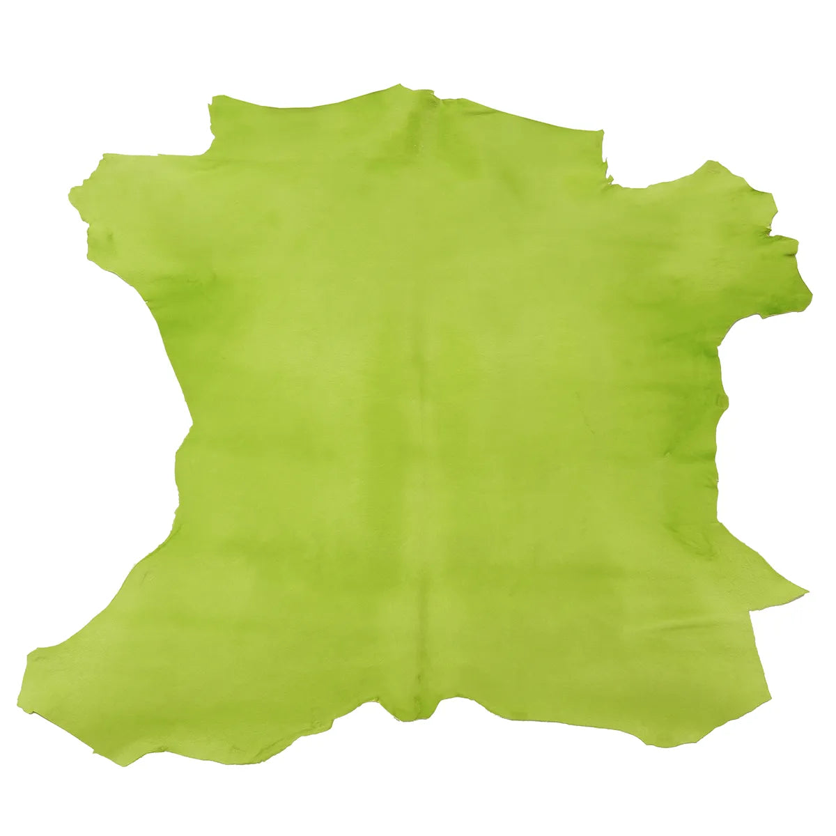Peau entière en cuir de veau à poils courts, couleur verte. 