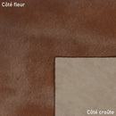 Cuir de veau à poils marron alezan. Cuir haircalf idéal pour la fabrication de chaussure, rabat de sac, pochette, décoration...