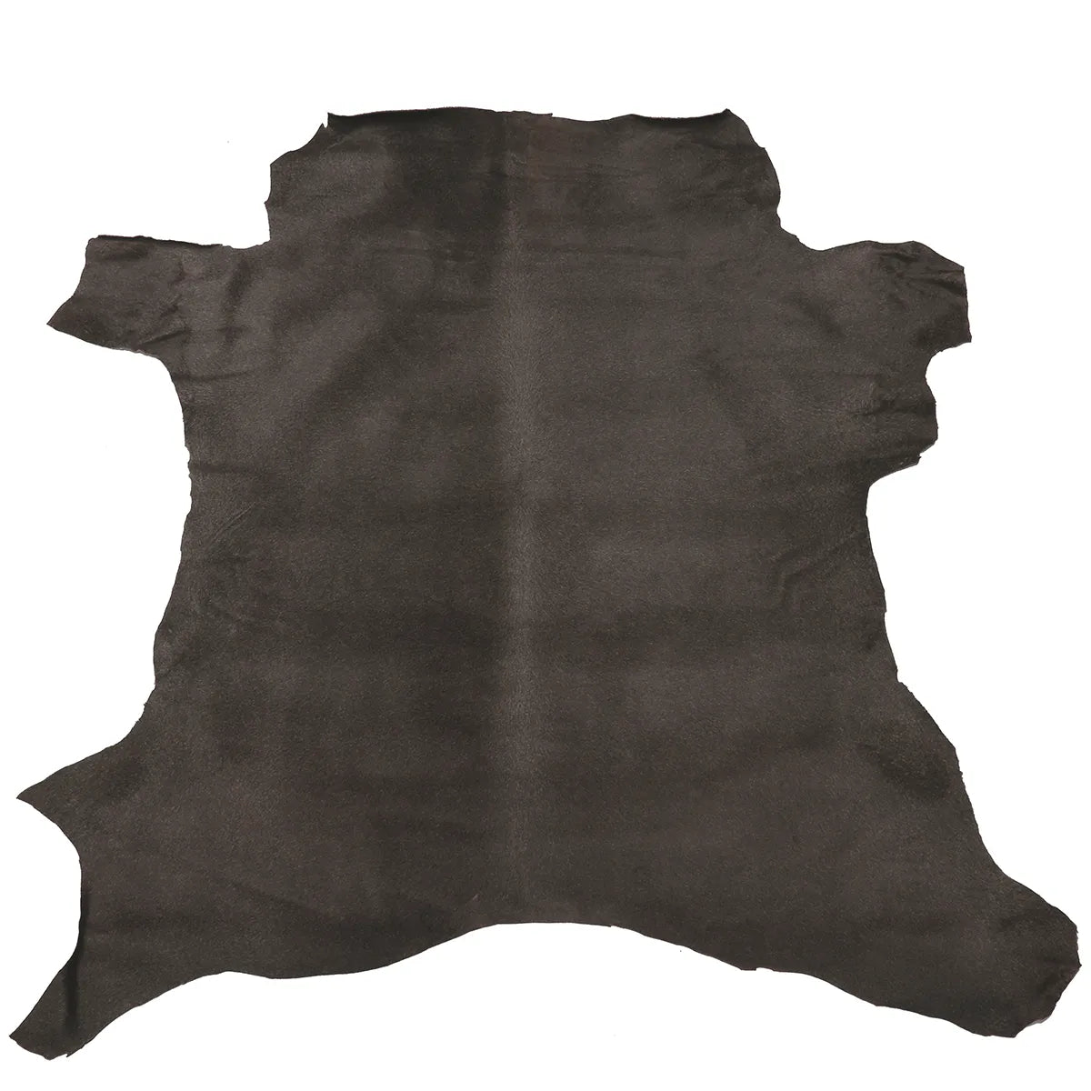 Peau entière en cuir de veau à poils courts. Cuir à poils marron gris bringé