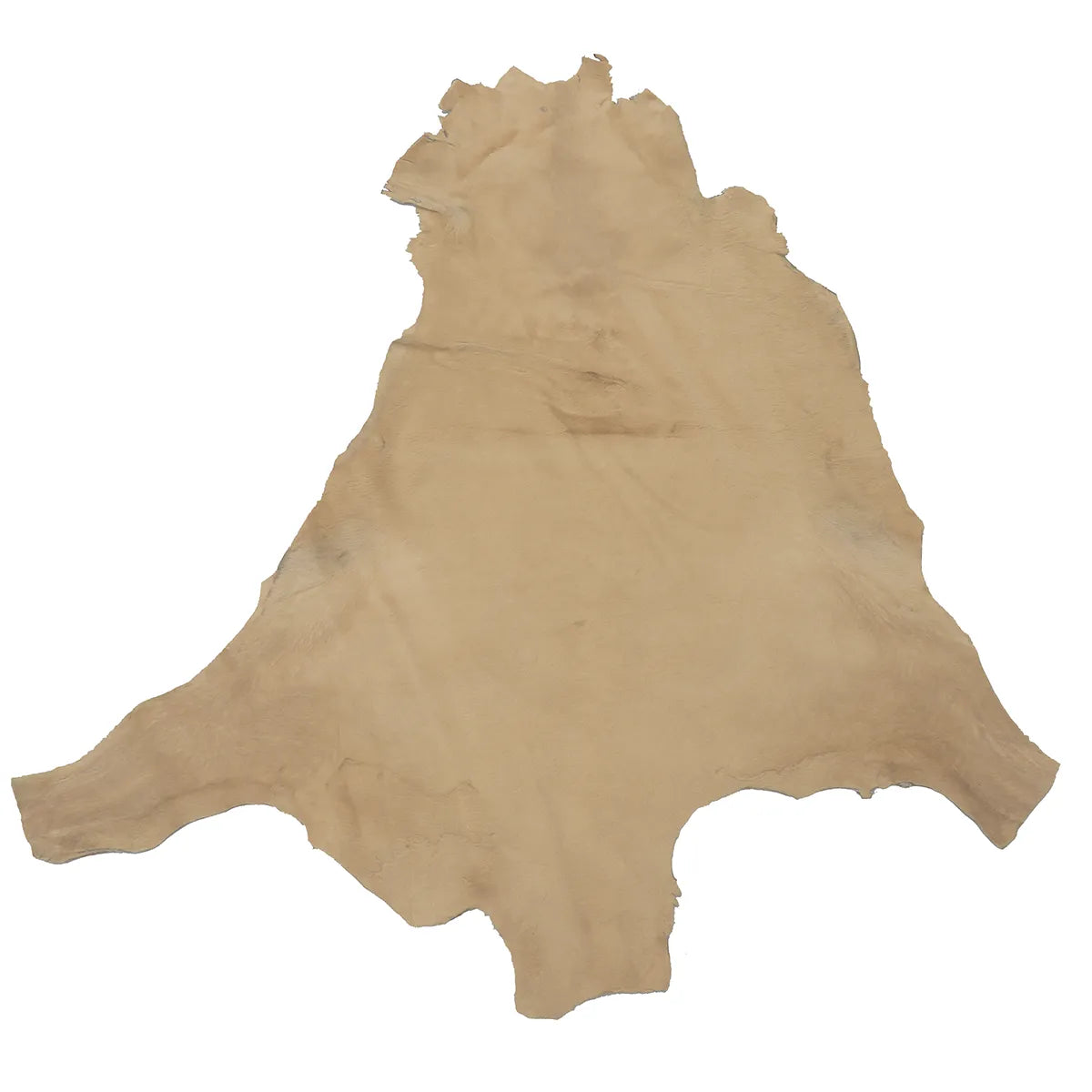 Peau entière en cuir de veau à poils beige. Cuir 2ème choix idéal pour la fabrication de prototypes, tests techniques, petits projets...