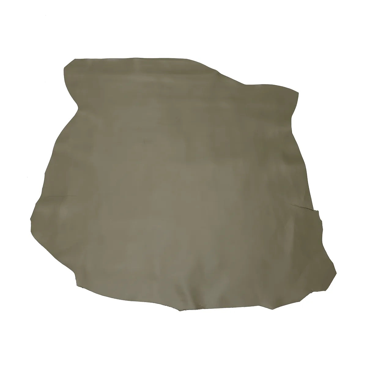 Peau de cuir d'agneau nappa kaki, texture douce et souple, vue d'ensemble du cuir naturel.