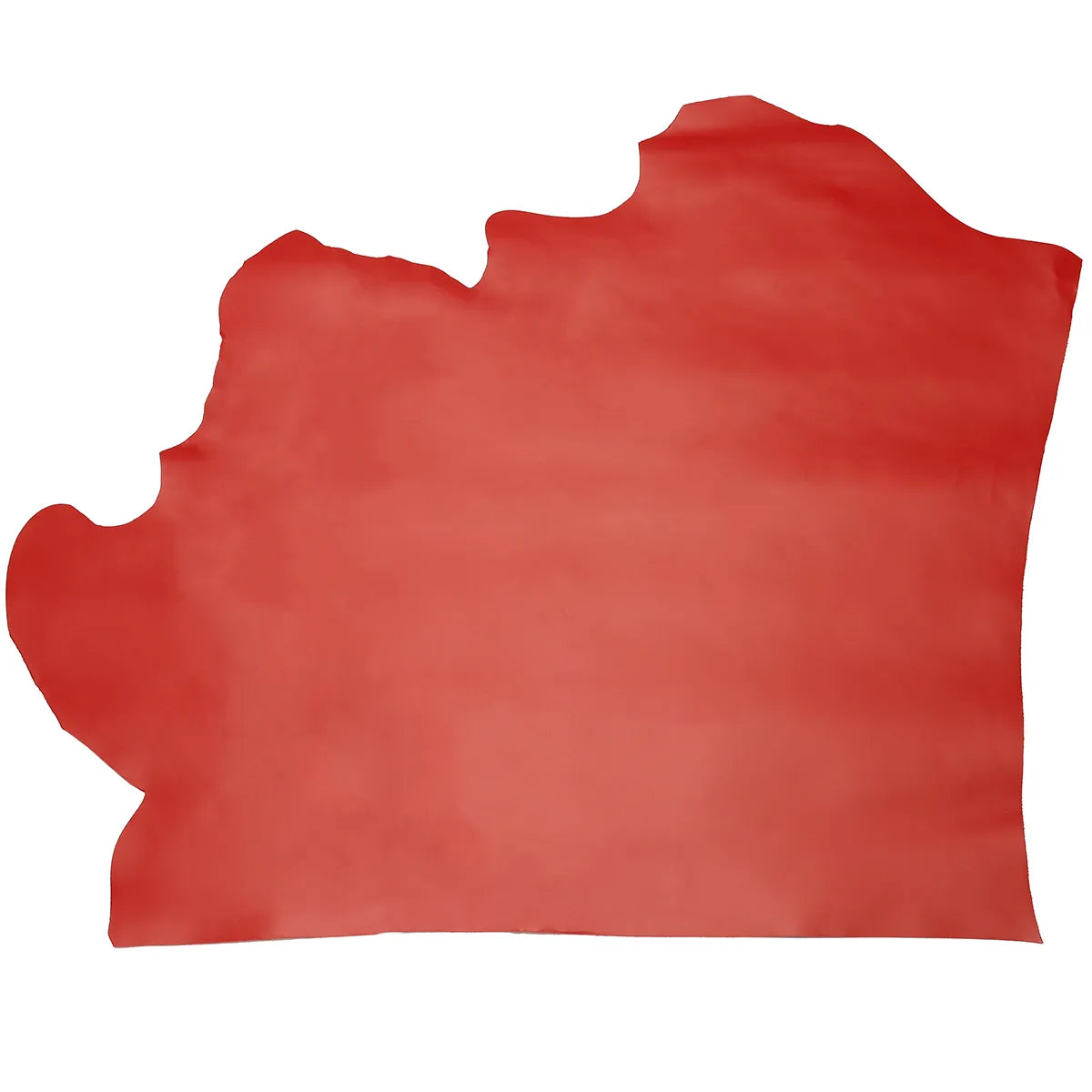 Peau de cuir de vachette nappa lisse rouge, cuir authentique pour projets de maroquinerie ou couture.