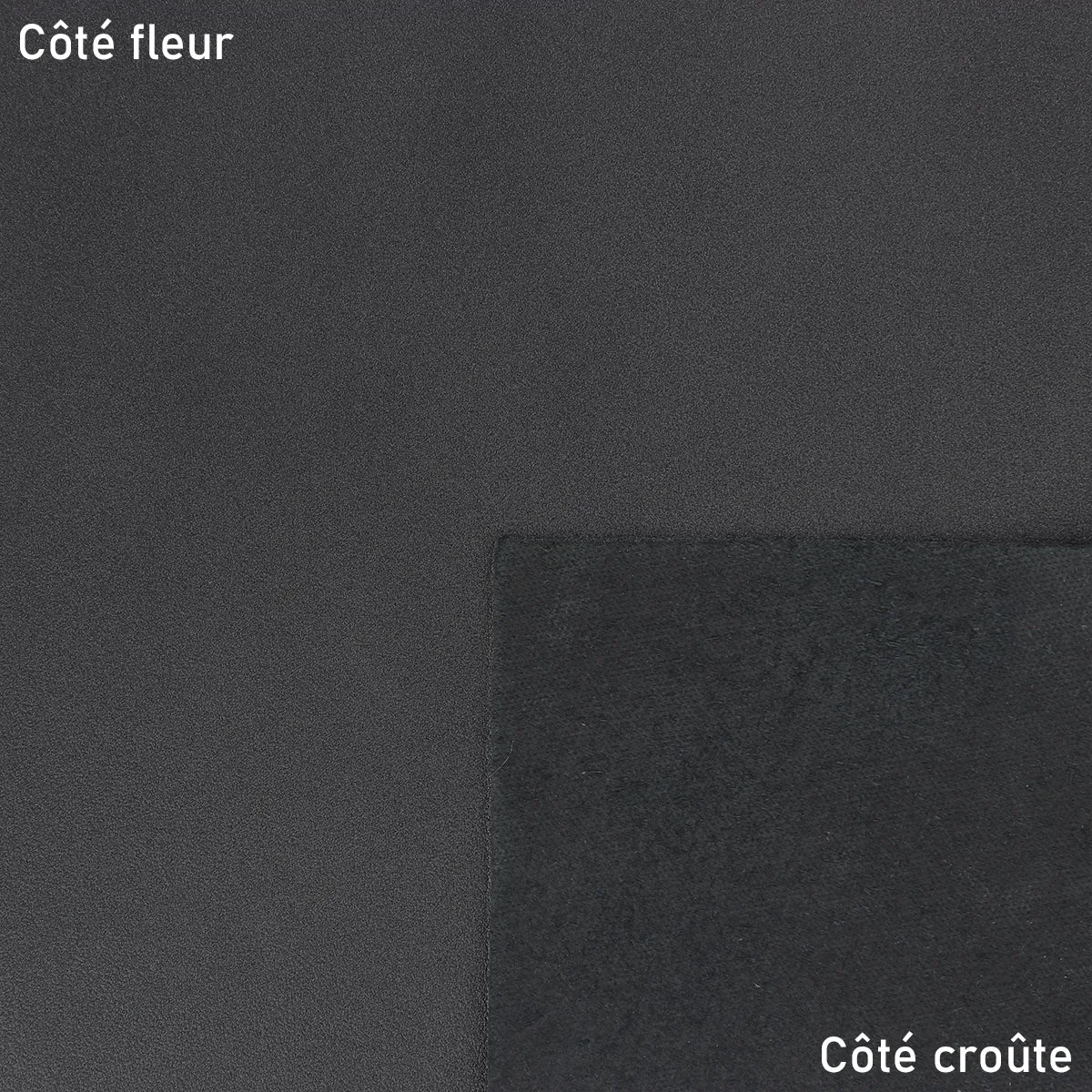 Cuir de vachette lisse noir gris. Cuir lisse parfait pour la fabrication de sac, pochette, étui, accessoire, décoration…