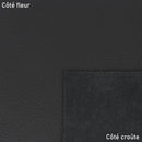 Peau de cuir de cerf noire de la collection V19, texture lisse et élégante, vue en gros plan.